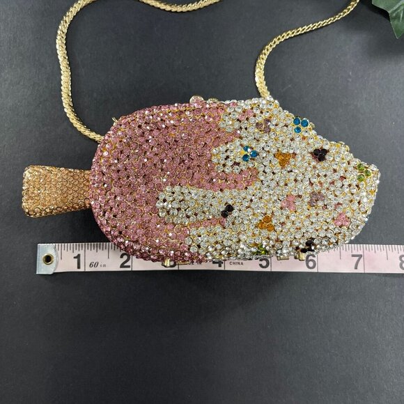 Popsicle Ice Cream Crossbody Evening Purse Bling Bag Clutch Sparkle Handbag - Picture 7 of 16